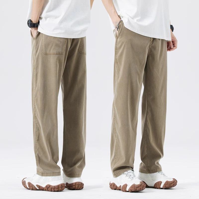 Loose Straight Drooping Denim Wide-leg Pants Men