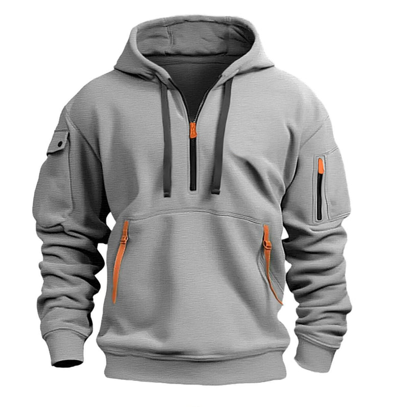 Zip Multi-pocket Pullover Sports Casual hoodie