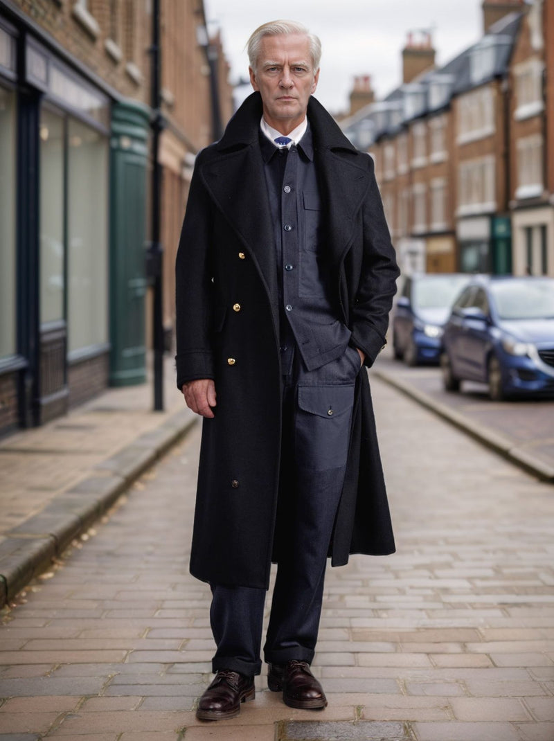 Men's Woolen Ultra-long Overcoat