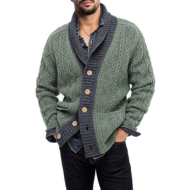 Pull en tricot à revers européen et américain pour hommes