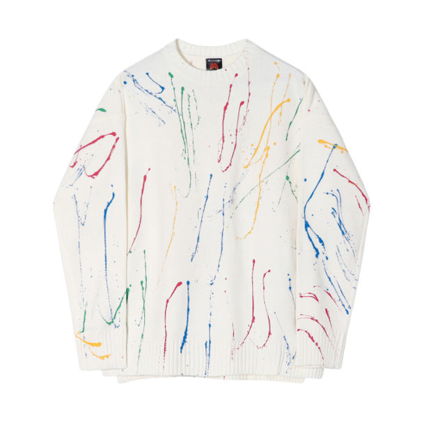 Loose Trend Design Graffiti Sweater