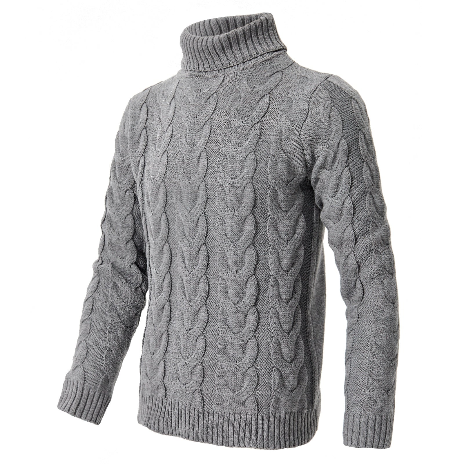 Pull à col roulé de couleur unie pour homme, pull de loisirs en tricot