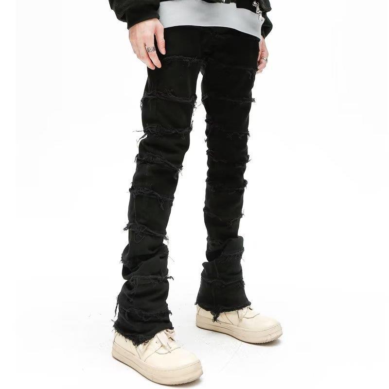 Shredded Hem Jeans Men