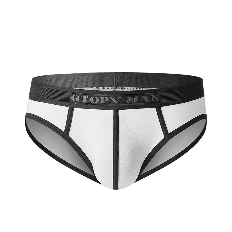 Contrasting Color Thread Cotton Single-layer Briefs