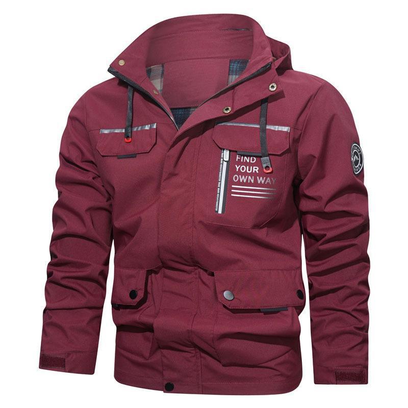 Men's Outdoor Casual Shell Sports Hooded Fleece Jacket