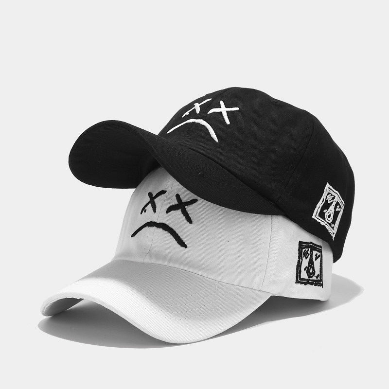 Crying Face Embroidery Baseball Outdoor Leisure Sun Protection cap