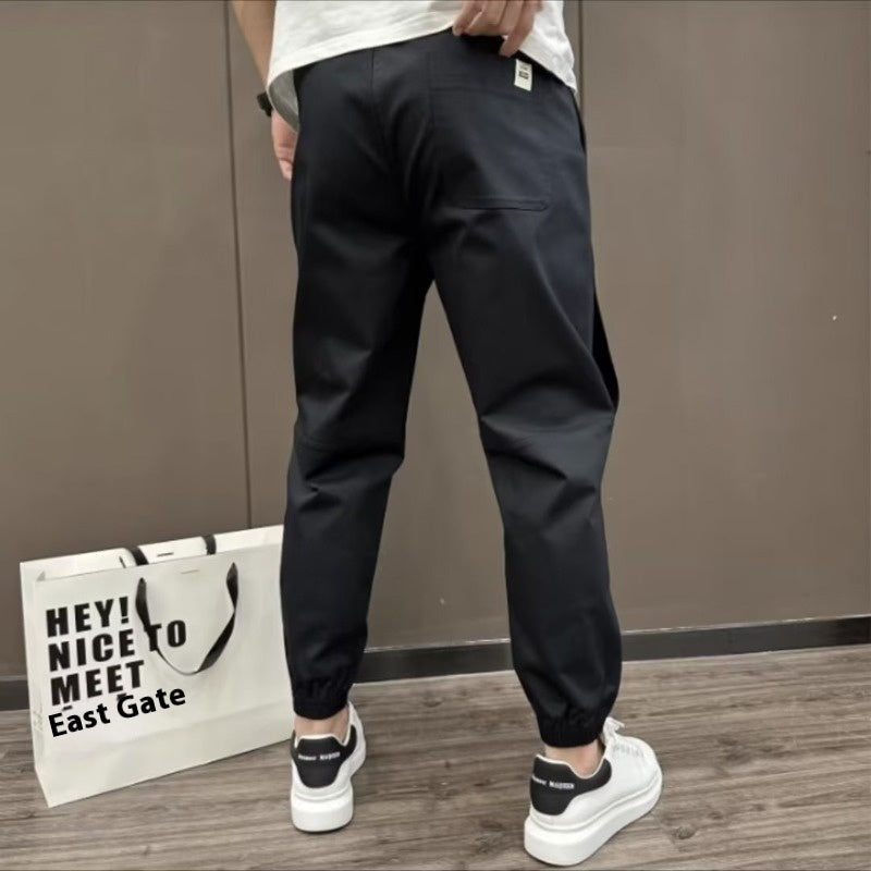 Men's Casual Fashionable All-match Solid Color Breasted Stitching Loose sweatpants