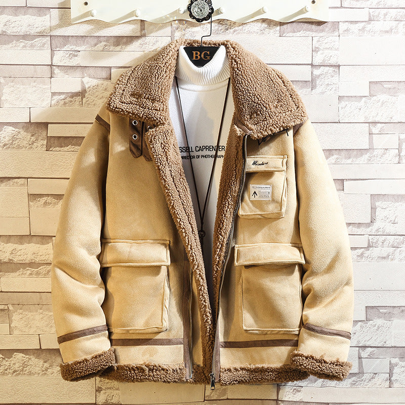 Lamb Wool Casual Men's Cotton Coat