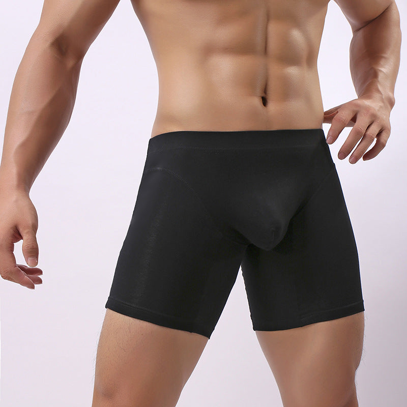 Pure Cotton Men's Briefs Extended Flat Corner Anti-friction Leg