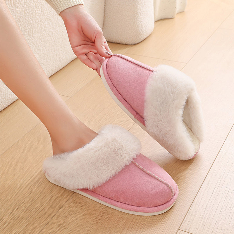 Winter Warm Plush Home Slippers Indoor Fur Slippers Women