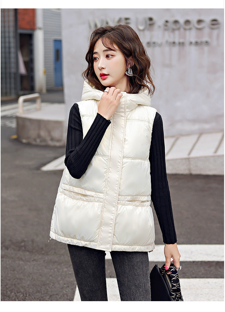 Westernized Hooded Vest Coat women