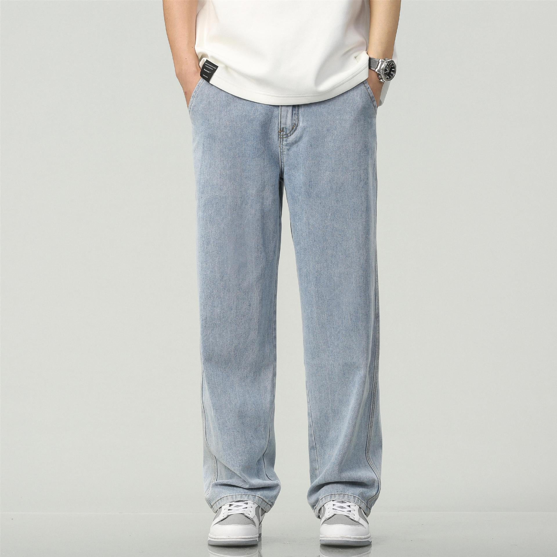 baggy light blue denim jeans