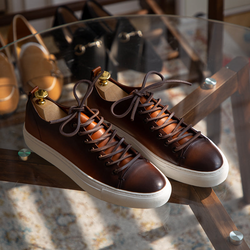 Heritage Lace-Up Leather Sneakers