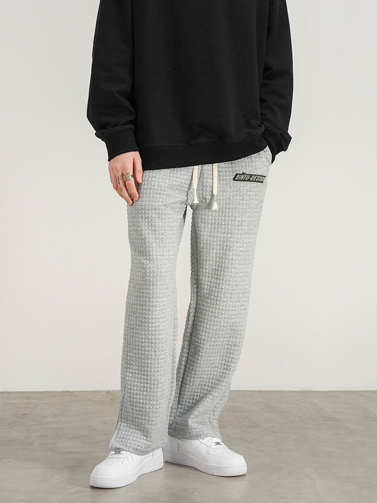 Waffle Check Side Zip Track Pants