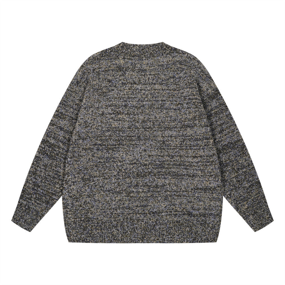 Maglione a maniche lunghe con scollo rotondo in jacquard per uomo