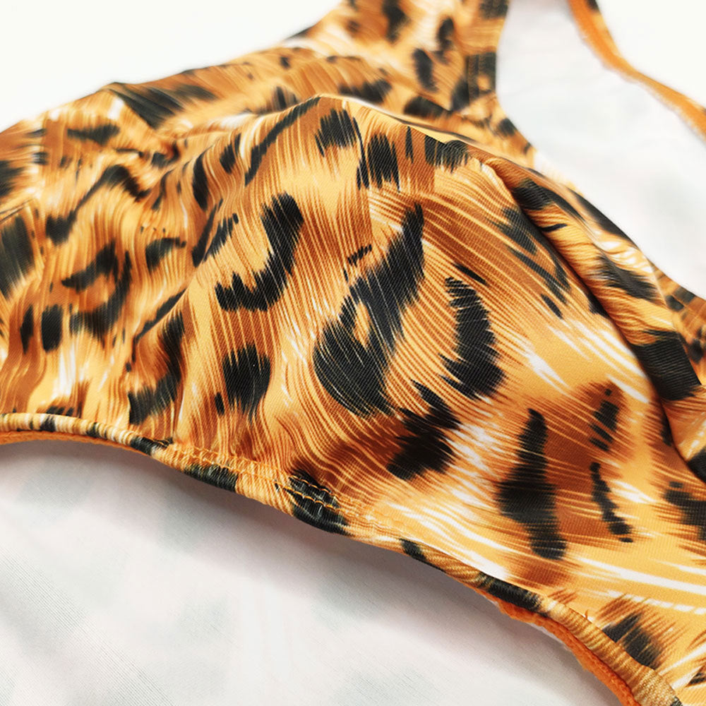 Tiger Pattern Men's Low Waist Swim Briefs