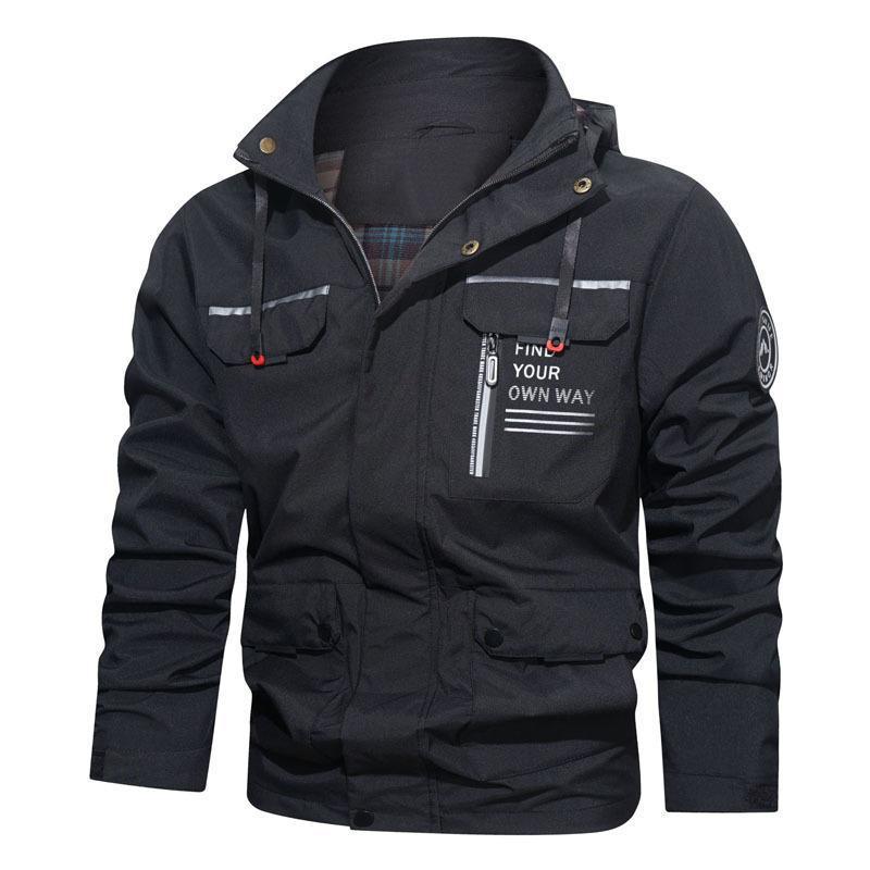 Men's Outdoor Casual Shell Sports Hooded Fleece Jacket