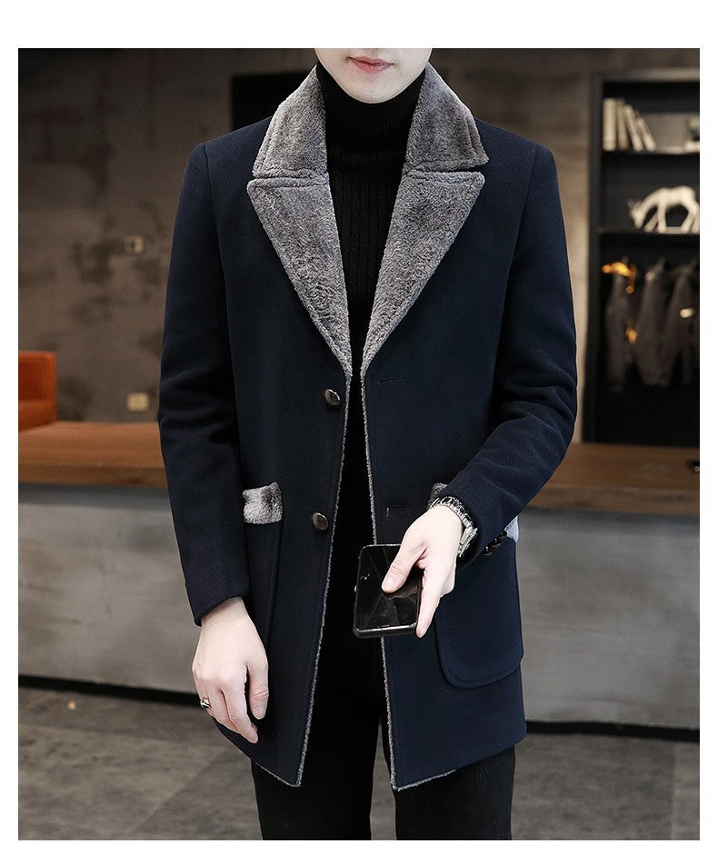 Fur And Leather Overcoat for men