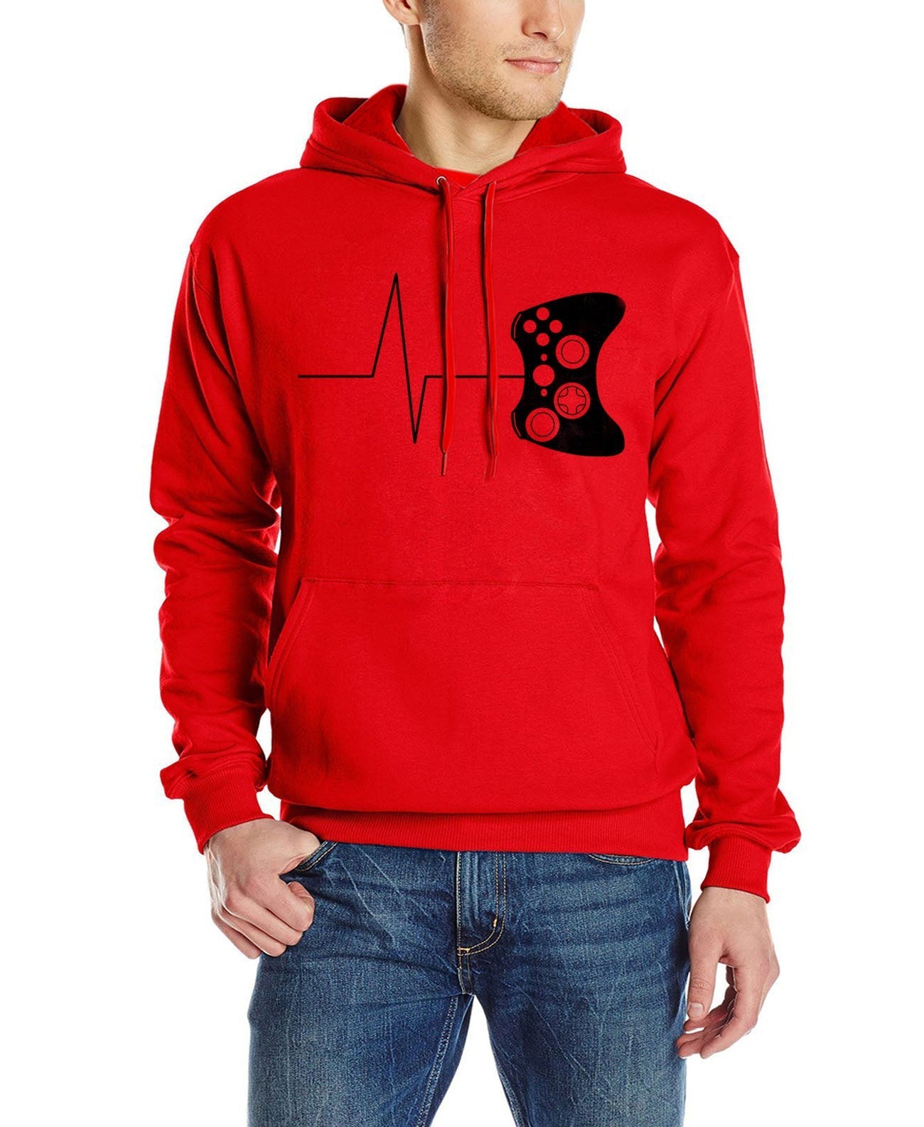 Men's Loose Long-sleeved Plus Fleece hooded Sweater