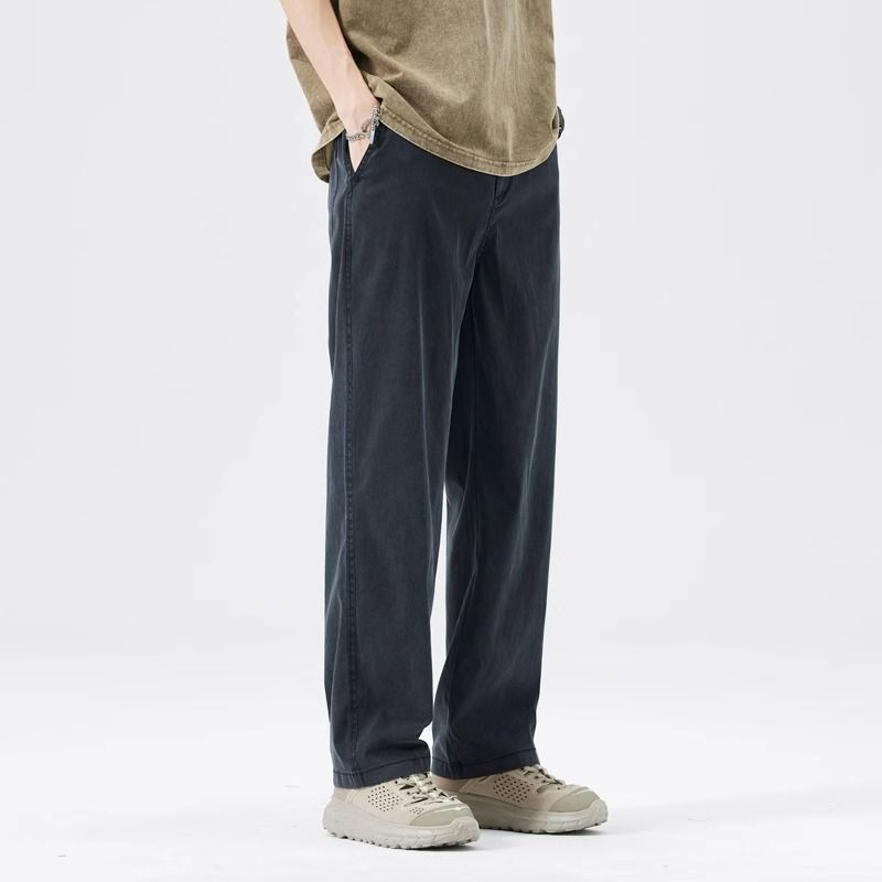 Loose Straight Drooping Denim Wide-leg Pants Men