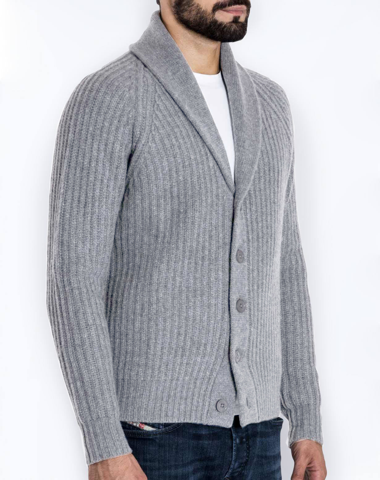 Cardigan a maniche lunghe da uomo in maglia