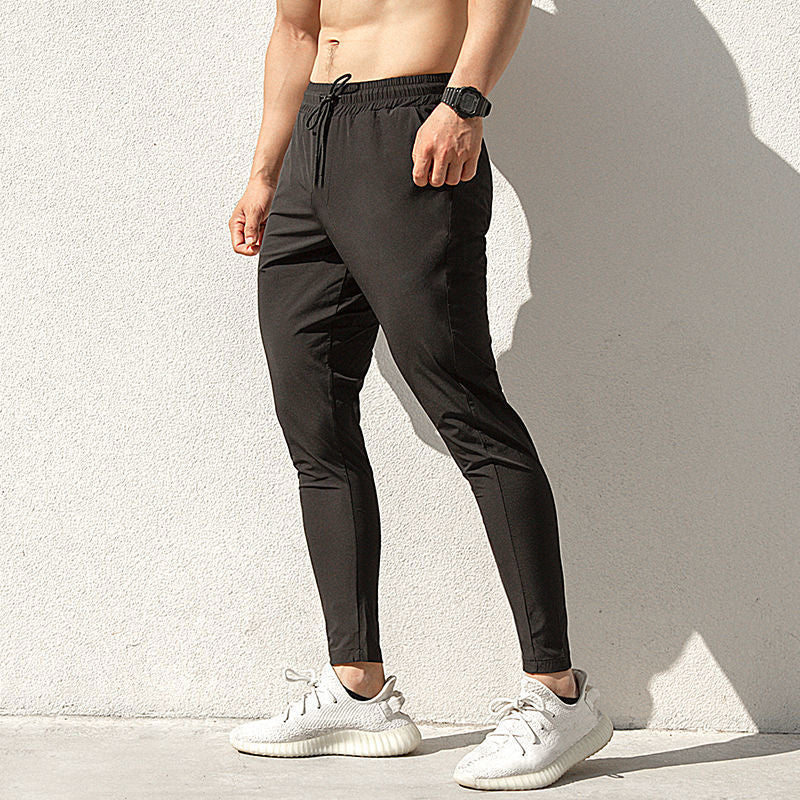 Men Lightweight Elastic Quick Drying Slim Sports Trousers