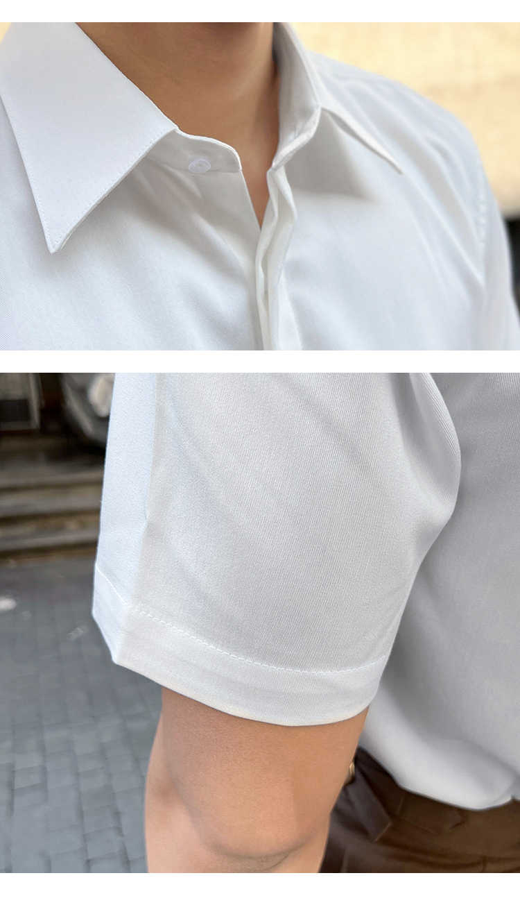 Men's Short Sleeve Slim Business Casual Shirt