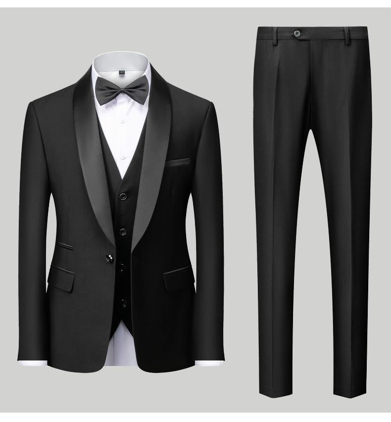 Stage Suit Host Performance Bridegroom Men three-piece Suit