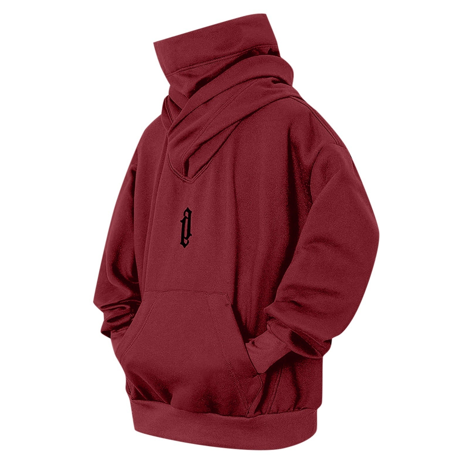 Pile Collar Loose Casual Hooded Maglione uomo