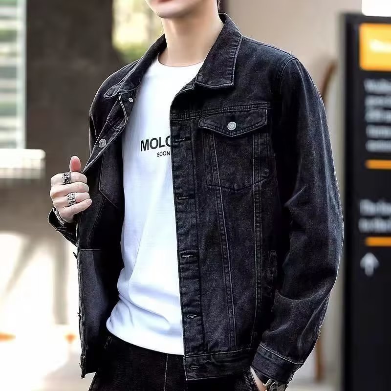 Casual Handsome Overalls denim Jacket Men