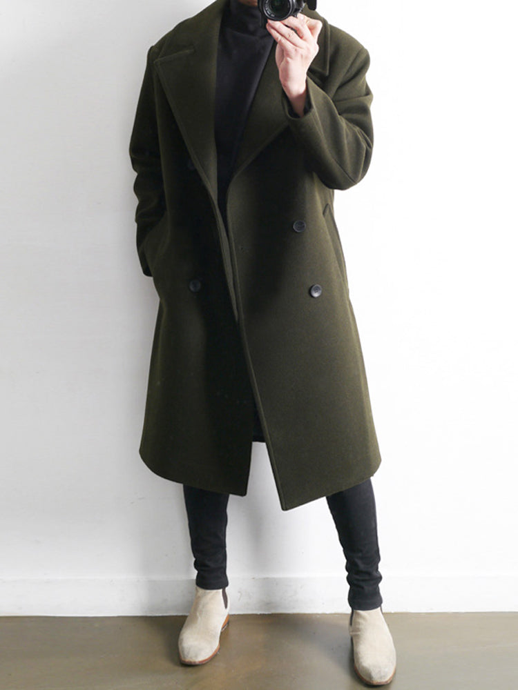 Woolen Men's Mid-length slim fit Trench Coat