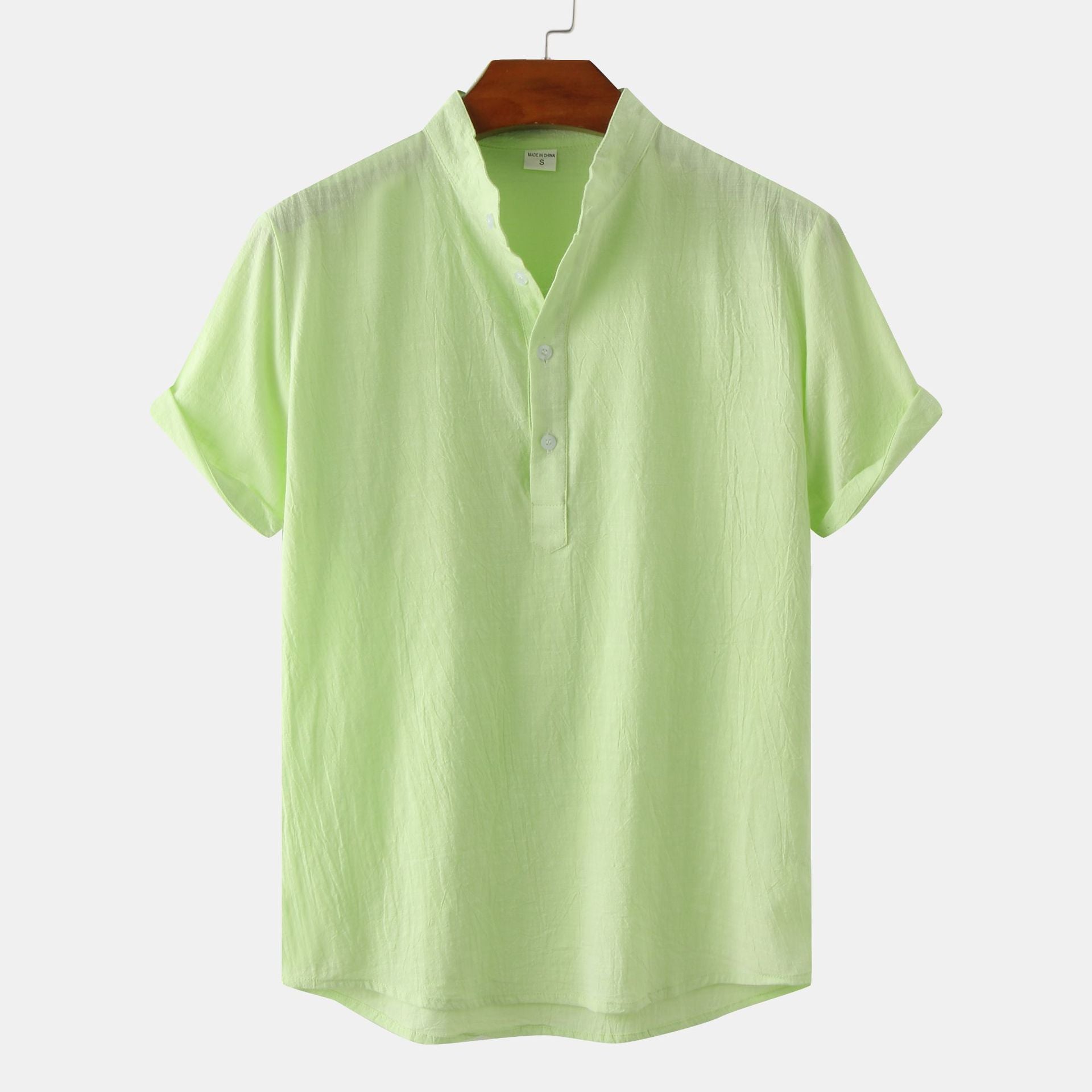 Casual Solid Color short sleeve summer shirt for men