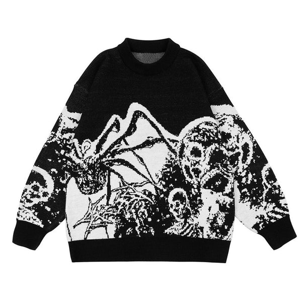 Round Neck Spider Jacquard Bottoming Sweater