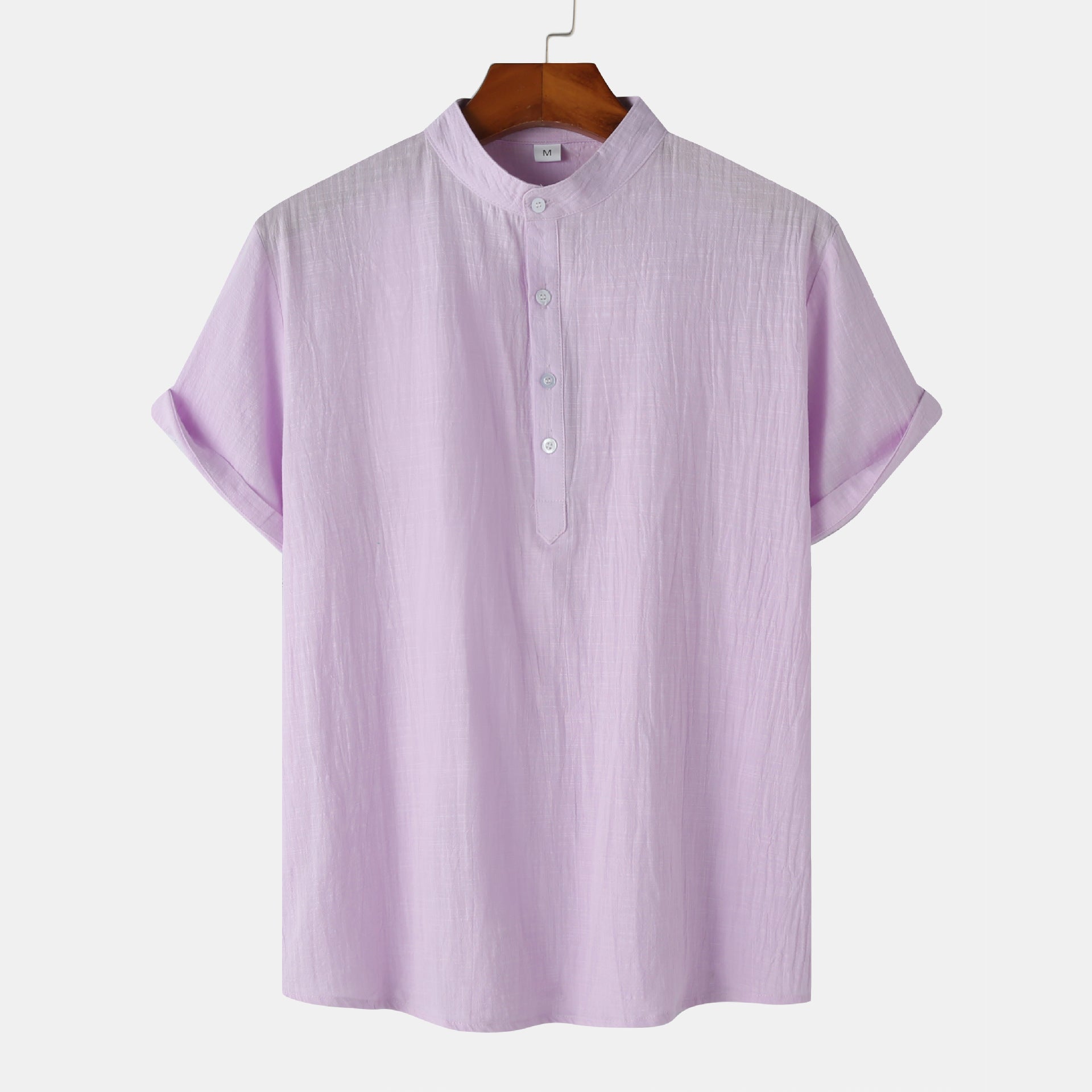 Casual Solid Color short sleeve summer shirt for men