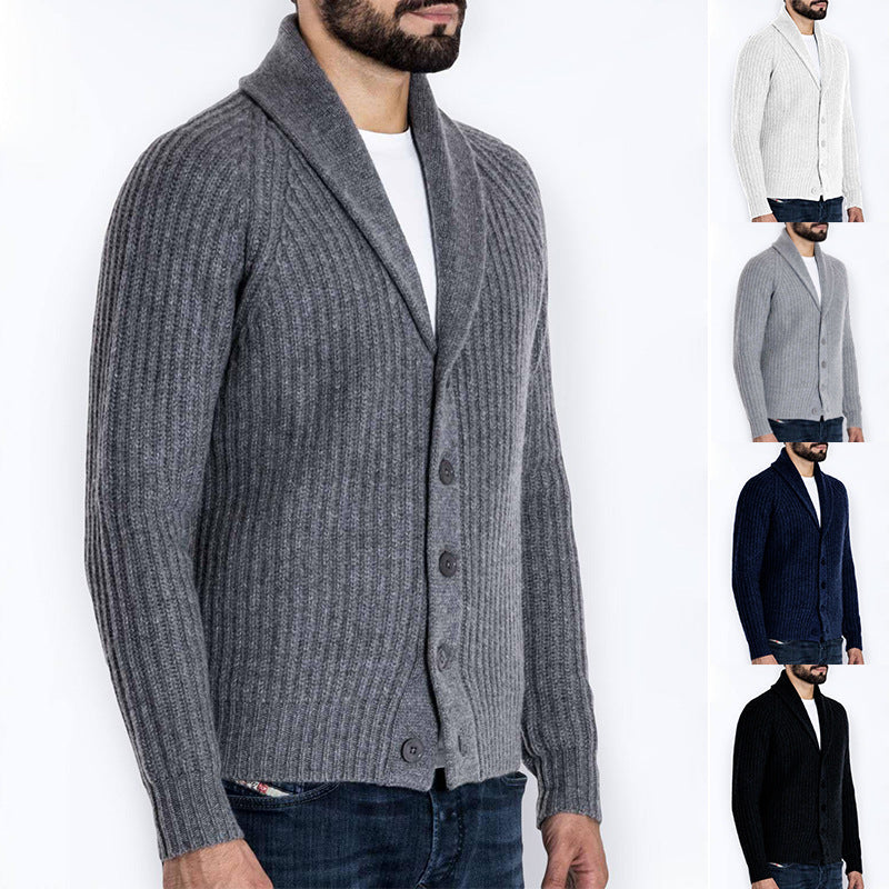 Long Sleeve Cardigan Men Knitted Sweater