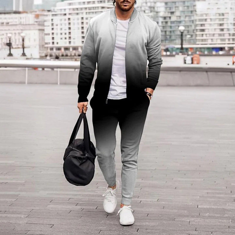 Trajes de chaqueta con cuello alto de color en contraste para hombre de otoño e invierno