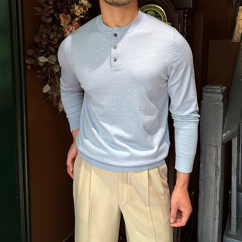 Camiseta con parte inferior ligera de lana Jersey de manga larga