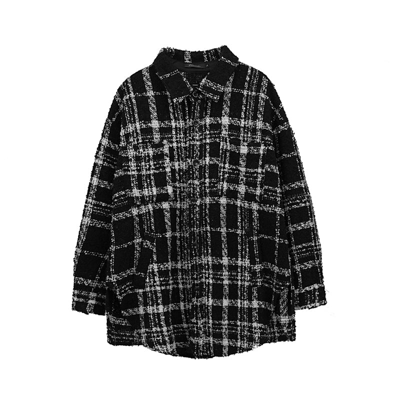 Plaid Padded Woolen Shirt Jacket