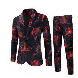 Men's Digital Printing Leisure Suit for stage performance