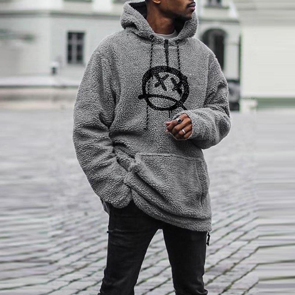 Polyester Loose Pullover hoodie men