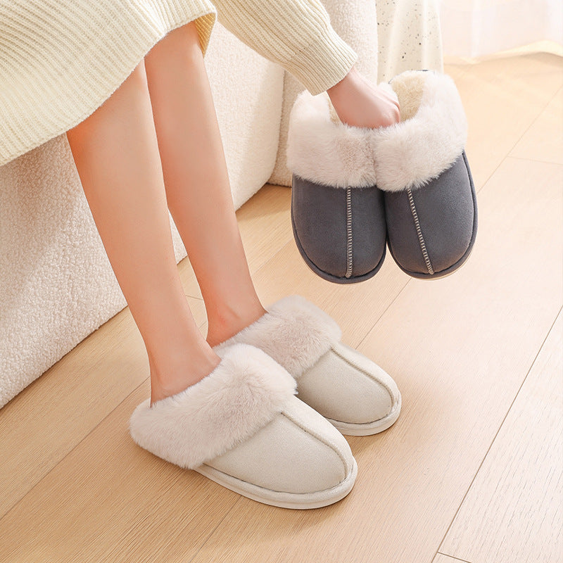 Winter Warm Plush Home Slippers Indoor Fur Slippers Women