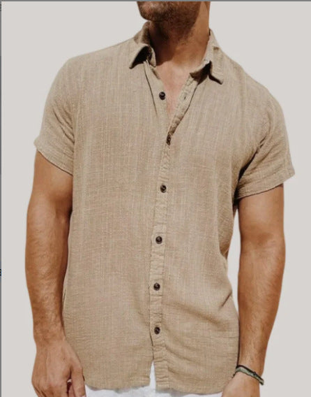 Men's Short-sleeved solid Shirt