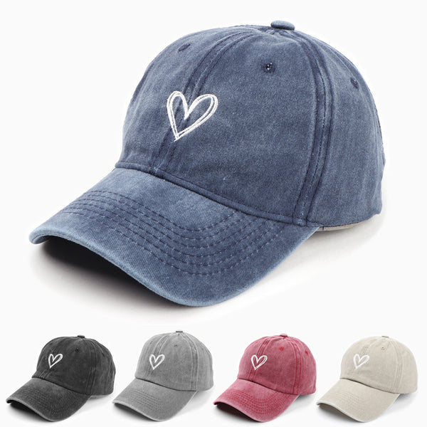 Love Embroidered Couple Duck Tongue Hat