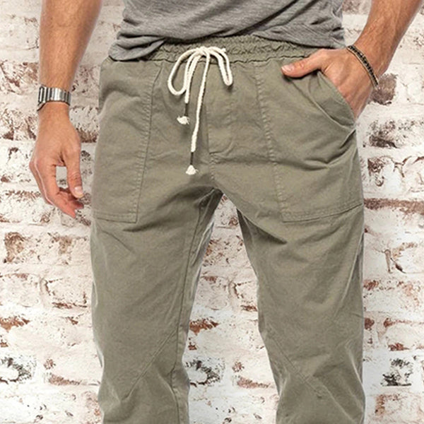 pantalones sueltos casuales para hombre con cinturilla