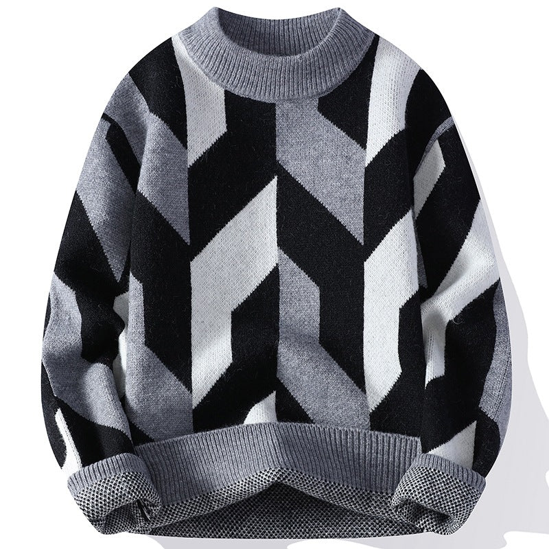 Autumn And Winter Cool Contrast Color Sweater