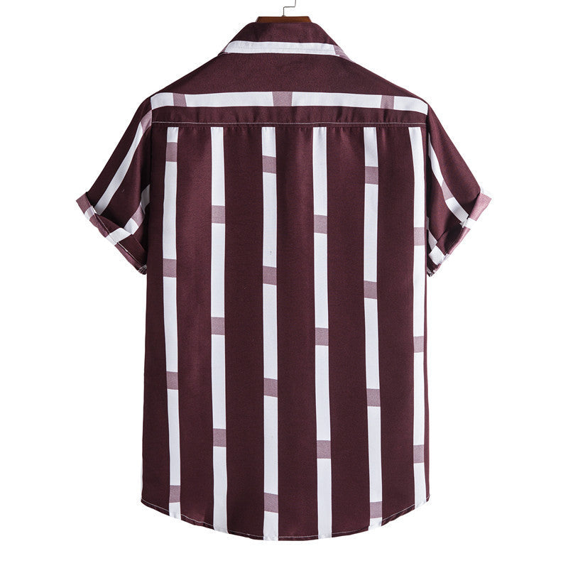 Striped Loose Plus Size Casual Men's Shirt