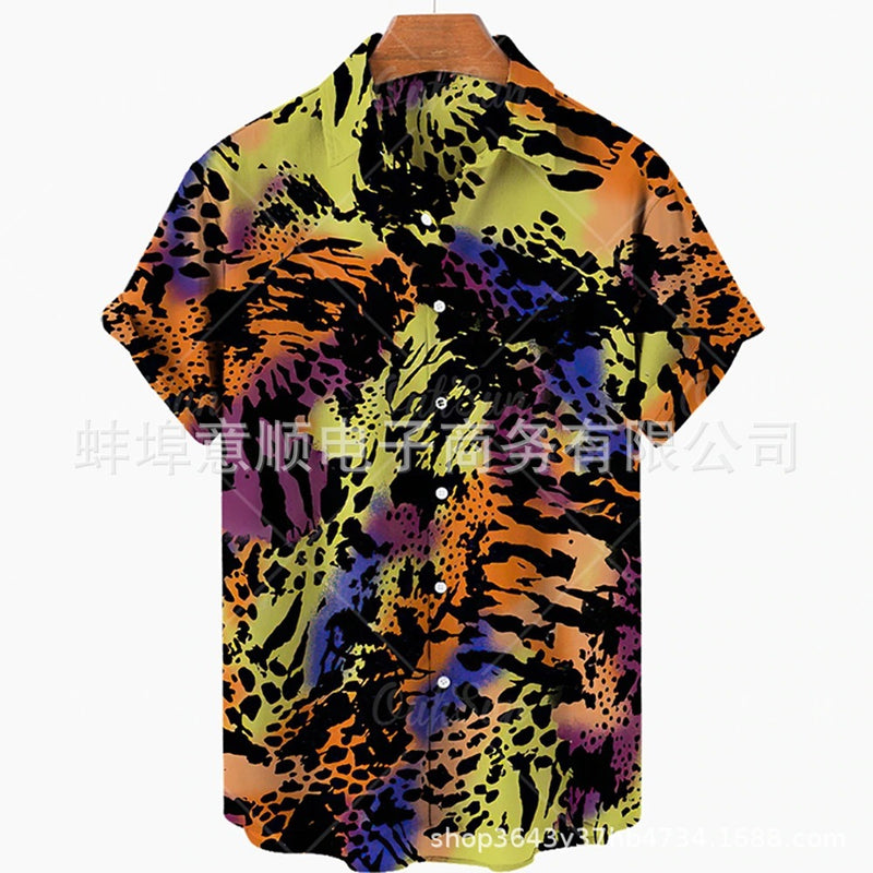 Casual printed short Sleeve summer Shirt Men