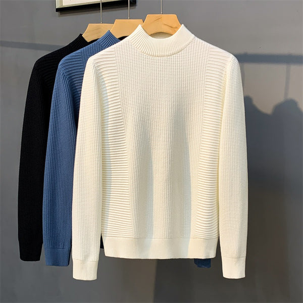 Mock Neck Solid Color Bottoming Casual Sweater