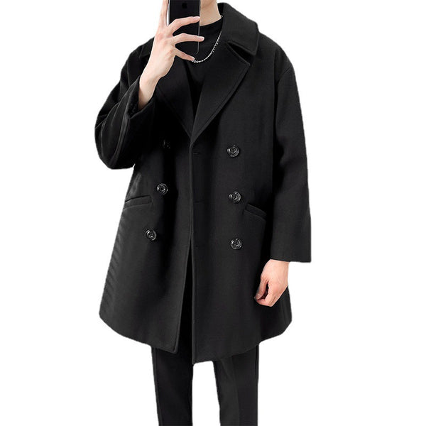 Mid-length British Style Woolen Coat