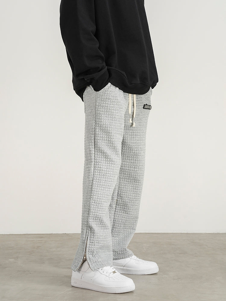 Waffle Check Side Zip Track Pants